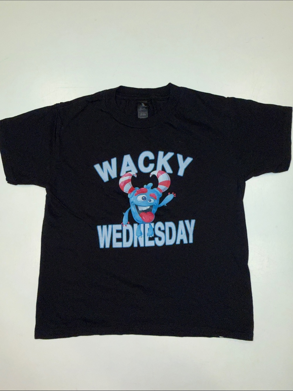 Gildan Black 'Wacky Wednesday' Kids Tee with Blue Character